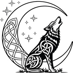 Black tribal dragon and animal head silhouette vector illustration
