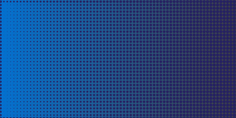 Modern blue gradient halftone dot background. Abstract dark blue pop-art style design perfect for banners, posters, digital ads, presentations, and web templates