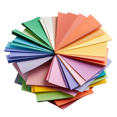 Colorful paper samples showcase studio photography bright environment top view art and design concepts