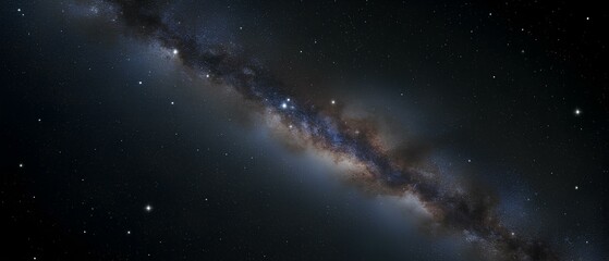 Fototapeta premium Panorama milky way galaxy with stars and space dust in the universe , galaxie, espace, univers, ciel, 