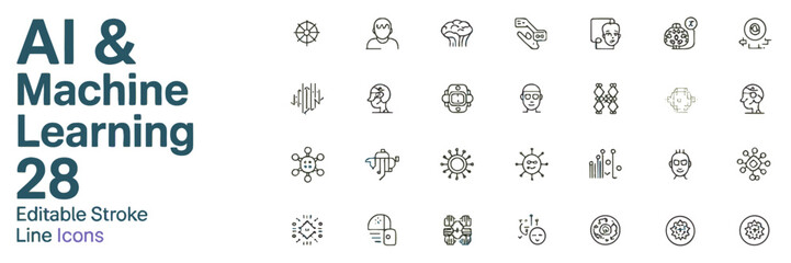 Mechanics Editable Stroke Line Icons &ndash; 36 Vector Icon Set