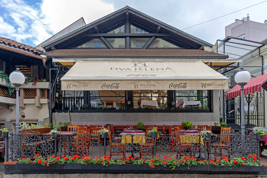 Dva Jelena Restaurant at Bohemian Street Skadarlija in Belgrade Serbia