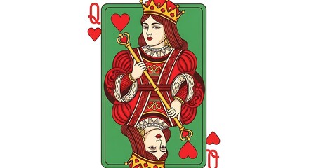Queen of Hearts playing card illustration