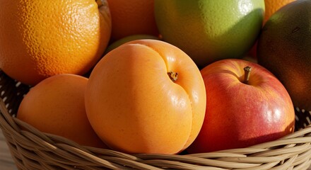 Assortment of fresh fruits in basket