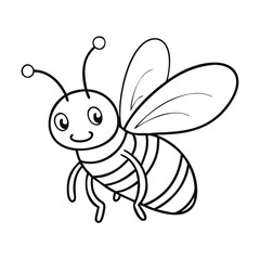 Carton bee outline illustration 