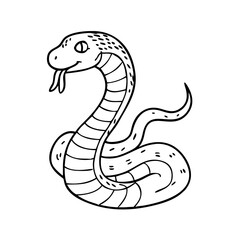 Fototapeta premium Carton hand drawn snake outline illustration 