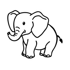 Naklejka premium Cartonic hand drawn baby elephant illustration 