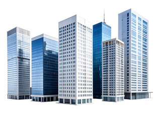 Fototapeta premium A striking collection of contemporary high-rise buildings showcasing modern urban architecture.