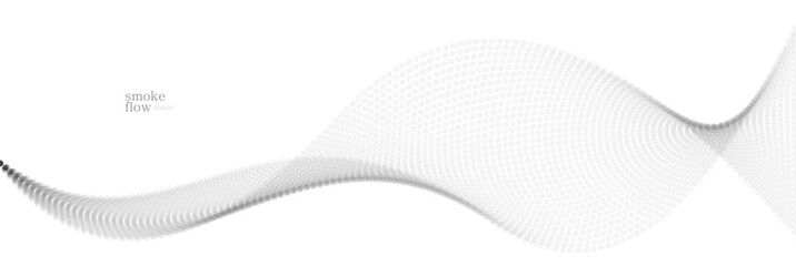 Abstract vector smoke background, wave of flowing circles particles, light grey abstract illustration, smooth and soft design, relaxing image.