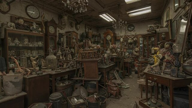 Antique shop filled with vintage items and curiosities