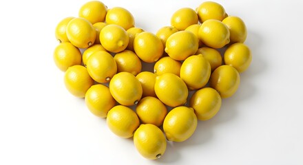 Fototapeta premium Heart shaped lemon arrangement