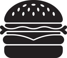 Burger silhouette illustration vector design.