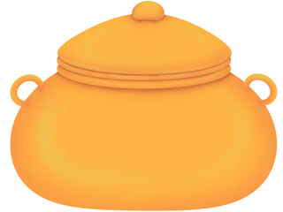 clay pot isolated on white background