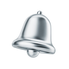 Silver bell isolated on white background. Clipping path included