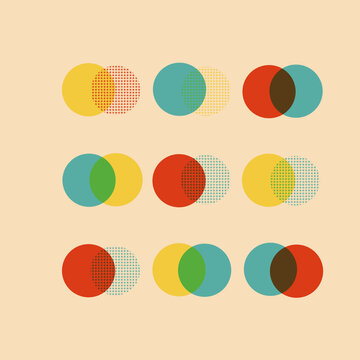 Minimalist colorful overlapping circles illustration