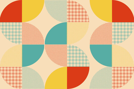 Geometric minimalist colorful abstract illustration