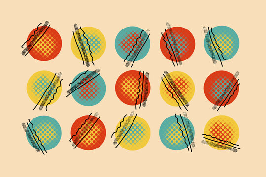 Colorful minimalist geometric pattern illustration