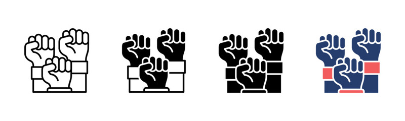 Fototapeta premium Workers Union icon sheet multiple style collection