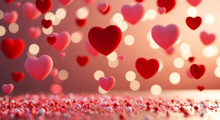Floating Hearts Background for Valentine's Day