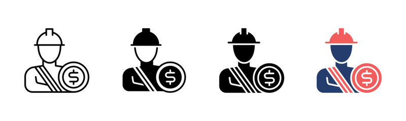 Workers Compensation icon sheet multiple style collection