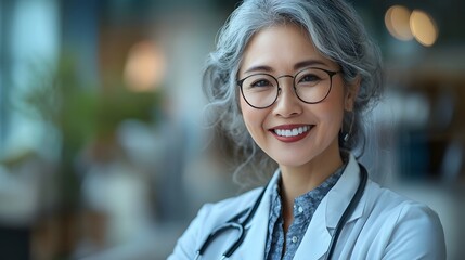 A compassionate Asian doctor celebrates with a joyful cancer survivor