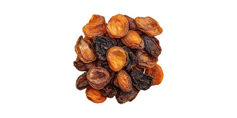 Obraz premium Dried Apricots And Prunes. Healthy Snack And Nutritional Benefits Isolated On Transparent Background
