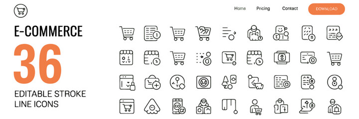 Mechanics Editable Stroke Line Icons &ndash; 36 Vector Icon Set