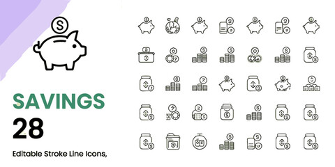 Mechanics Editable Stroke Line Icons &ndash; 36 Vector Icon Set