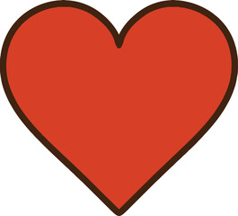 red heart on white background