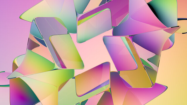 Colorful abstract geometric shapes as digital art