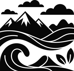 mountain landscape vector illustration