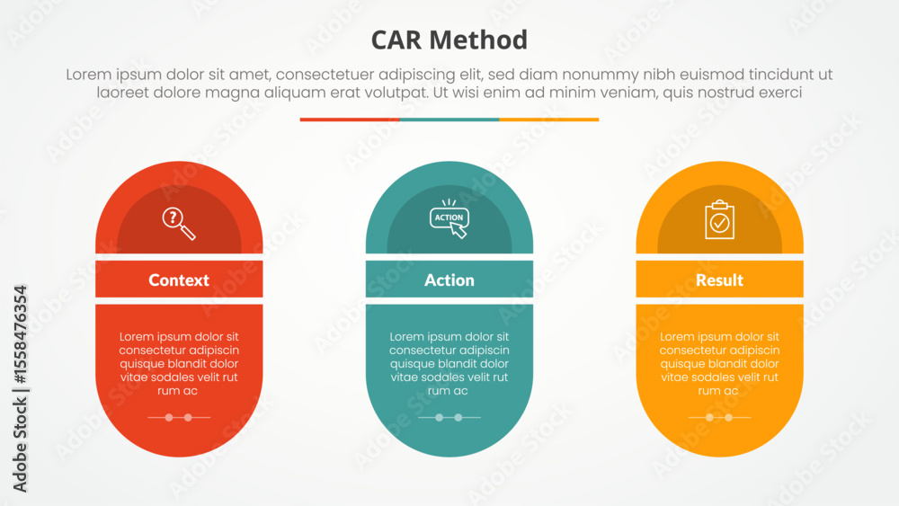 Fototapete car interview model infographic concept for slide presentation with round shape with slice title wit
