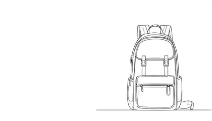 Line drawing of a backpack
