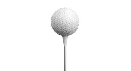 golf ball on pin isolated on white background