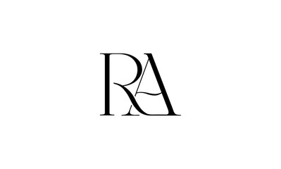 RA initial letters, monogram logo