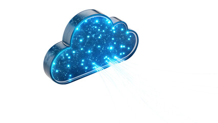 Glowing Blue Cloud Data Transfer cloud computing technology