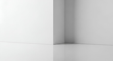 Fototapeta premium Abstract White Architectural Corner Minimalist Interior Design Concept