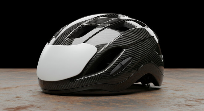 Carbon Fiber Cycling Helmet Mockup For Extreme Sports Safety And Protection
