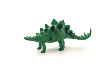 Stegosaurus toy model on white background