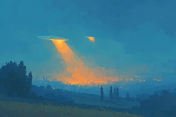 Obraz premium Dramatic low-angle shot of a statue reaching towards a swirling, vortex-like sky. Dark, moody, and evocative.. Beautiful simple AI generated image