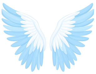 Obraz premium Stylized pair of gentle blue and white wings, embodying lightness and ethereal beauty.