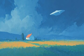 Dramatic low-angle shot of a statue reaching towards a swirling, vortex-like sky. Dark, moody, and evocative.. Beautiful simple AI generated image