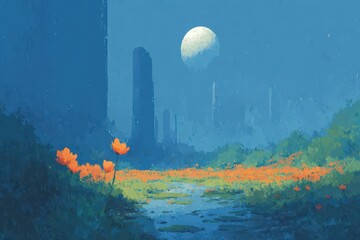 A full-length Descendant of man with a body resemb_007. Beautiful simple AI generated image