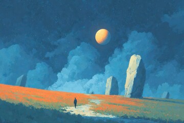 A full-length Descendant of man with a body resemb_007. Beautiful simple AI generated image