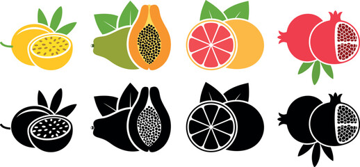 Fruit logo. Isolated fruit on white background