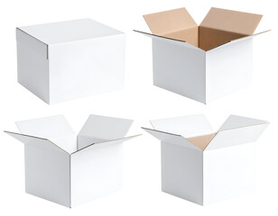 Essential white cardboard boxes presented in a versatile collection for all your packaging requirements