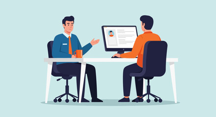 Job Interview Candidate and Interviewer Discussion