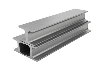 Steel ibeams isolated on transparent background for construction and engineering