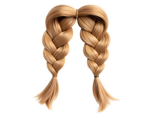 Lustrous blonde hair expertly braided into two symmetrical pigtails for a timeless and neat appearance.