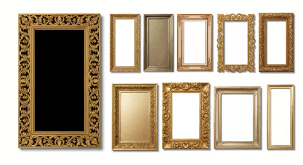Collection of Ornate and Simple Gold Picture Frames Versatile Design Elements